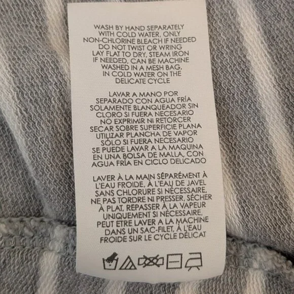 Cabi Stripe Easy Dress Midi Sleeveless Grey White Stripe Large Rouched  5974 - Picture 8 of 11